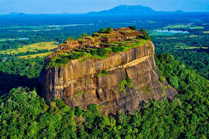 Sigiriya rock fortress from above